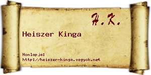 Heiszer Kinga névjegykártya