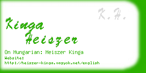 kinga heiszer business card